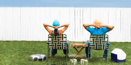 couple enjoying yard