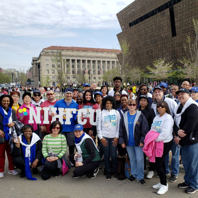 NIHFCU employees volunteering at the Credit Union Cherry Blossom Run-Walk.