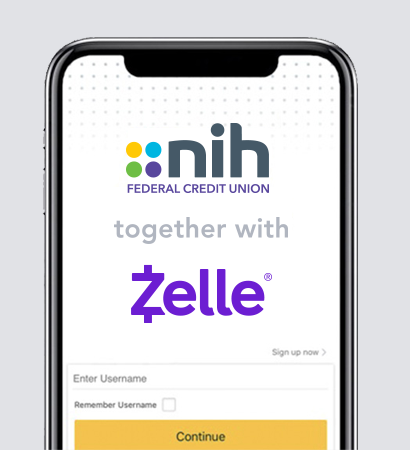 Zelle login screen on a mobile phone